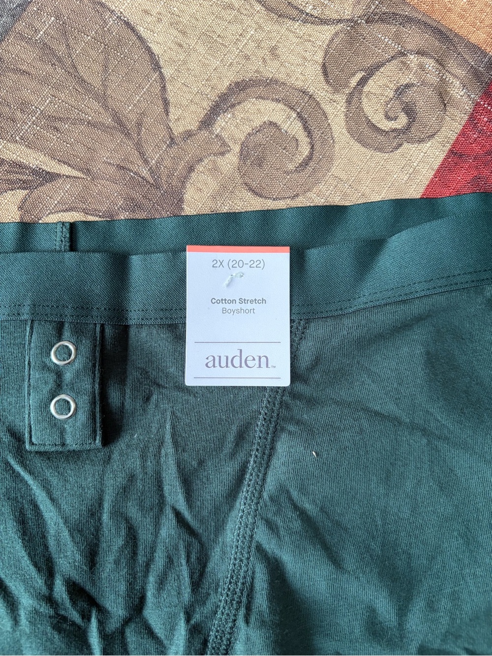 auden Dark Teal Cotton Stretch Boyshort Swim Trunks